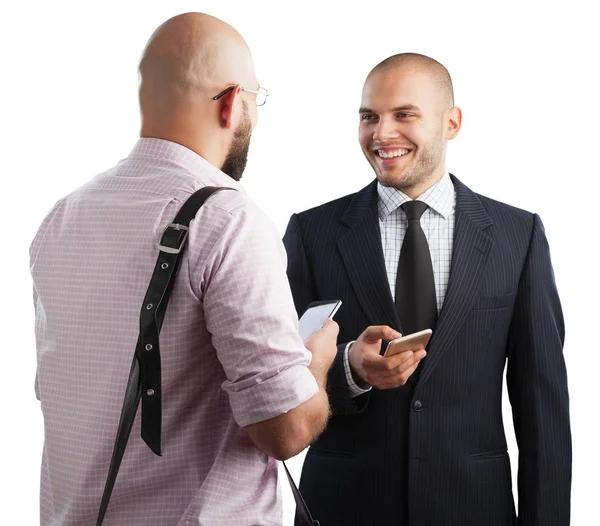 Retrato Dois Empresários Que Trabalham Juntos — Fotografia de Stock