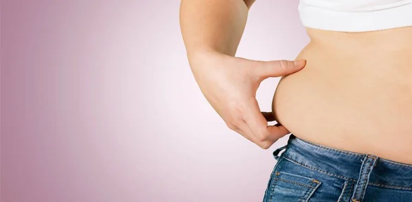 Mulher com barriga gorda — Fotografia de Stock