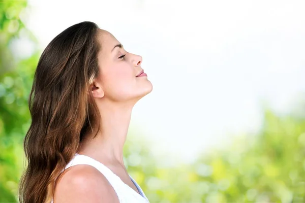 Portrait Young Cute Woman Blurred Background — Stock Photo, Image