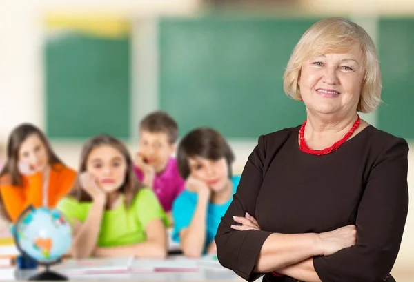 Вчитель Середнього Віку Діти Класі — стокове фото