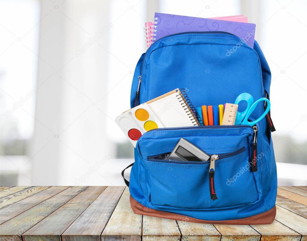 School Backpack with stationery