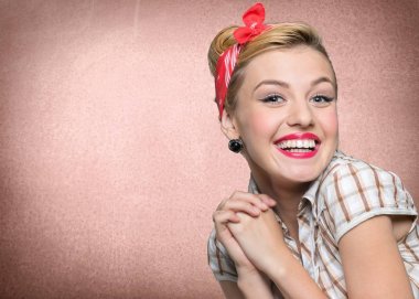 pin-up makyaj kadınla 
