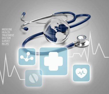 Tıbbi doktor stetoskop arka plan üzerinde