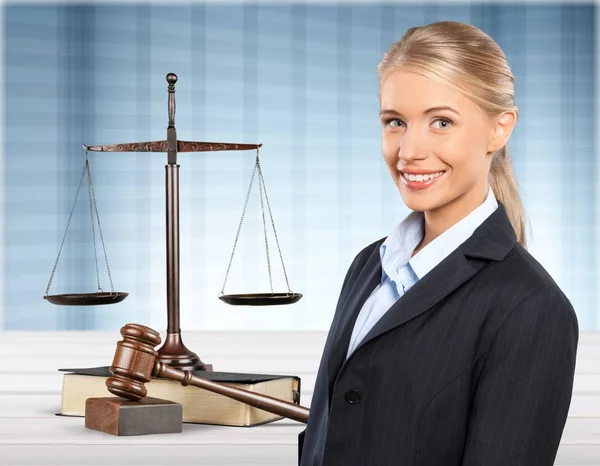 Portrait Young Pretty Businesswoman Suit — Stock Photo, Image