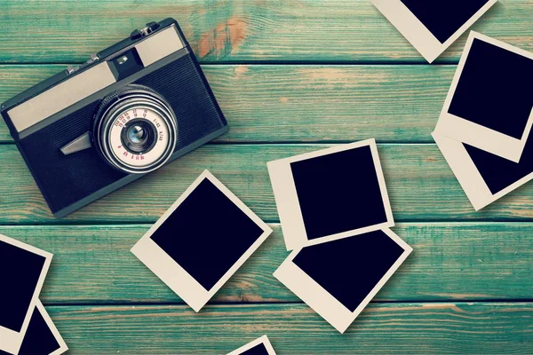 Bovenaanzicht retro camera — Stockfoto