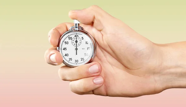 Stopwatch Human Hand Blurred Background — Stock Photo, Image