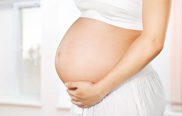 Söt Gravid Mage Blureed Bakgrund — Stockfoto