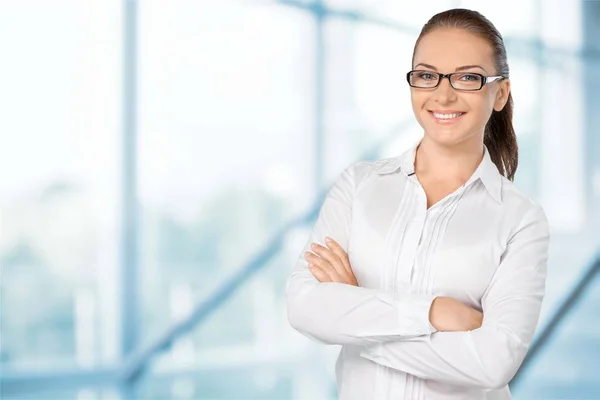 Portrait Pretty Young Woman White Shirt — Stock Photo, Image