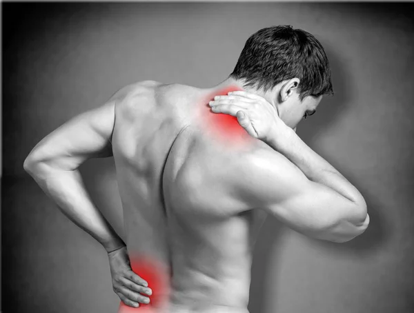Man with pain in back — Stock Photo, Image