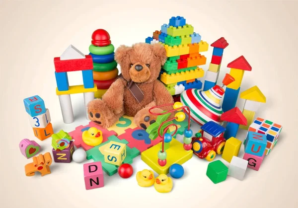 Коллекция детских игрушек — стоковое фото