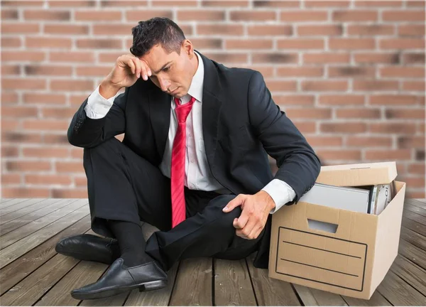 Portrait Young Business Man Blurred Background Stock Photo