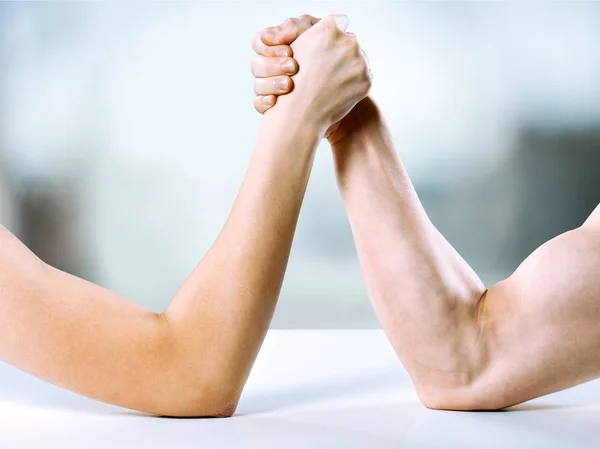 Close Photo Male Holding Hands Background Stock Image