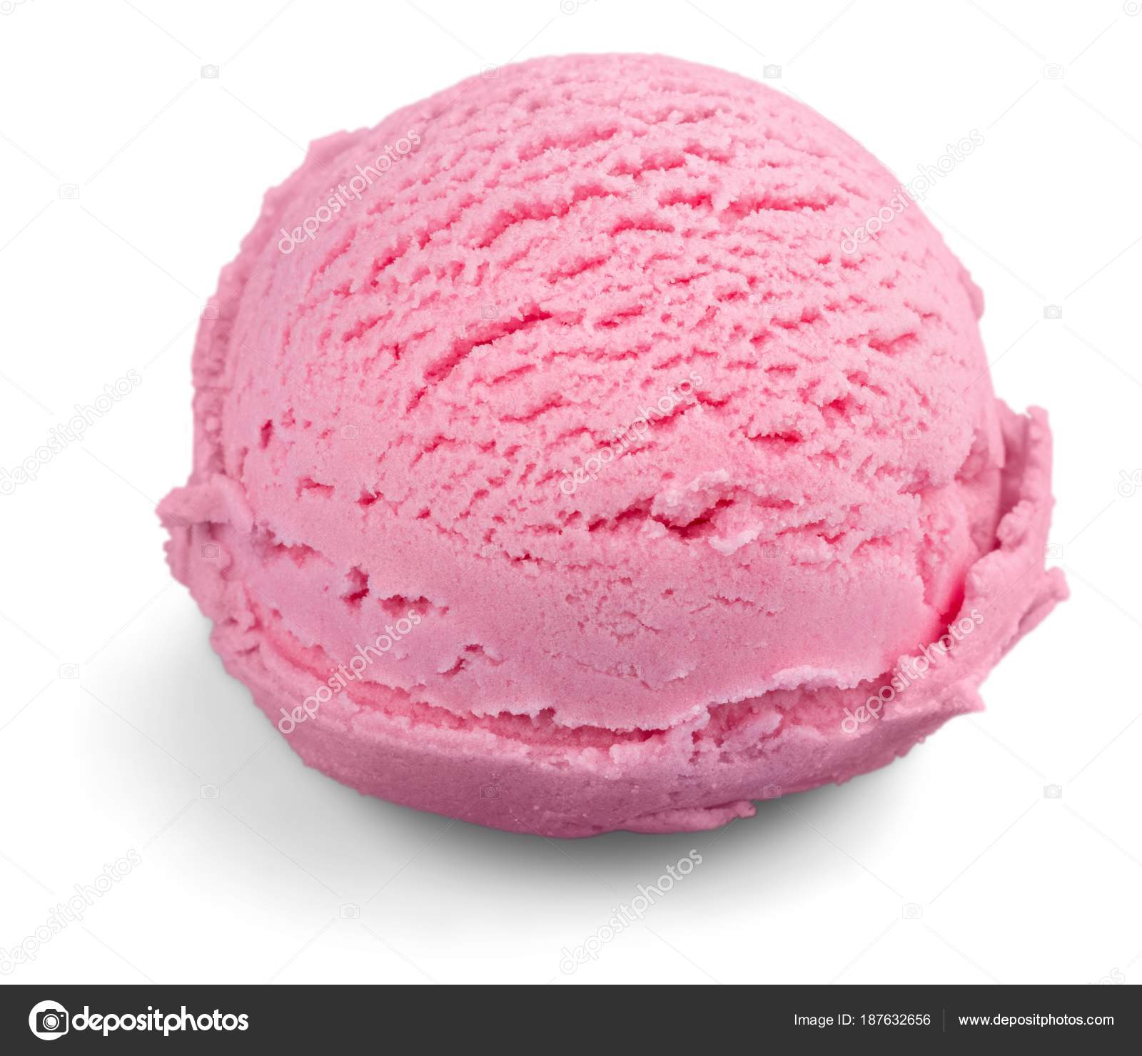 Scoop Of Pink Ice Cream - Studio Shot Stock Photo, Picture and