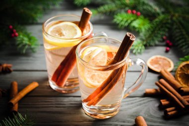 taze lezzetli sıcak içecek gözlük tarçın ile yakın çekim
