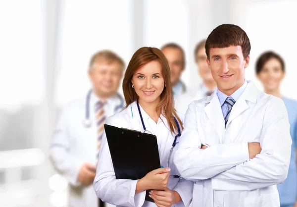 Glücklich Selbstbewusste Ärzte Team Von Fachleuten — Stockfoto