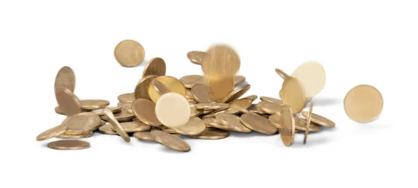 Gouden munten stapels — Stockfoto