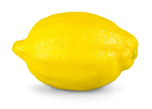 Reife Zitrone mit grünem Blatt — Stockfoto