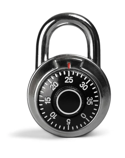 Closed Silver Combination Lock Isolated Background — Stock Photo, Image
