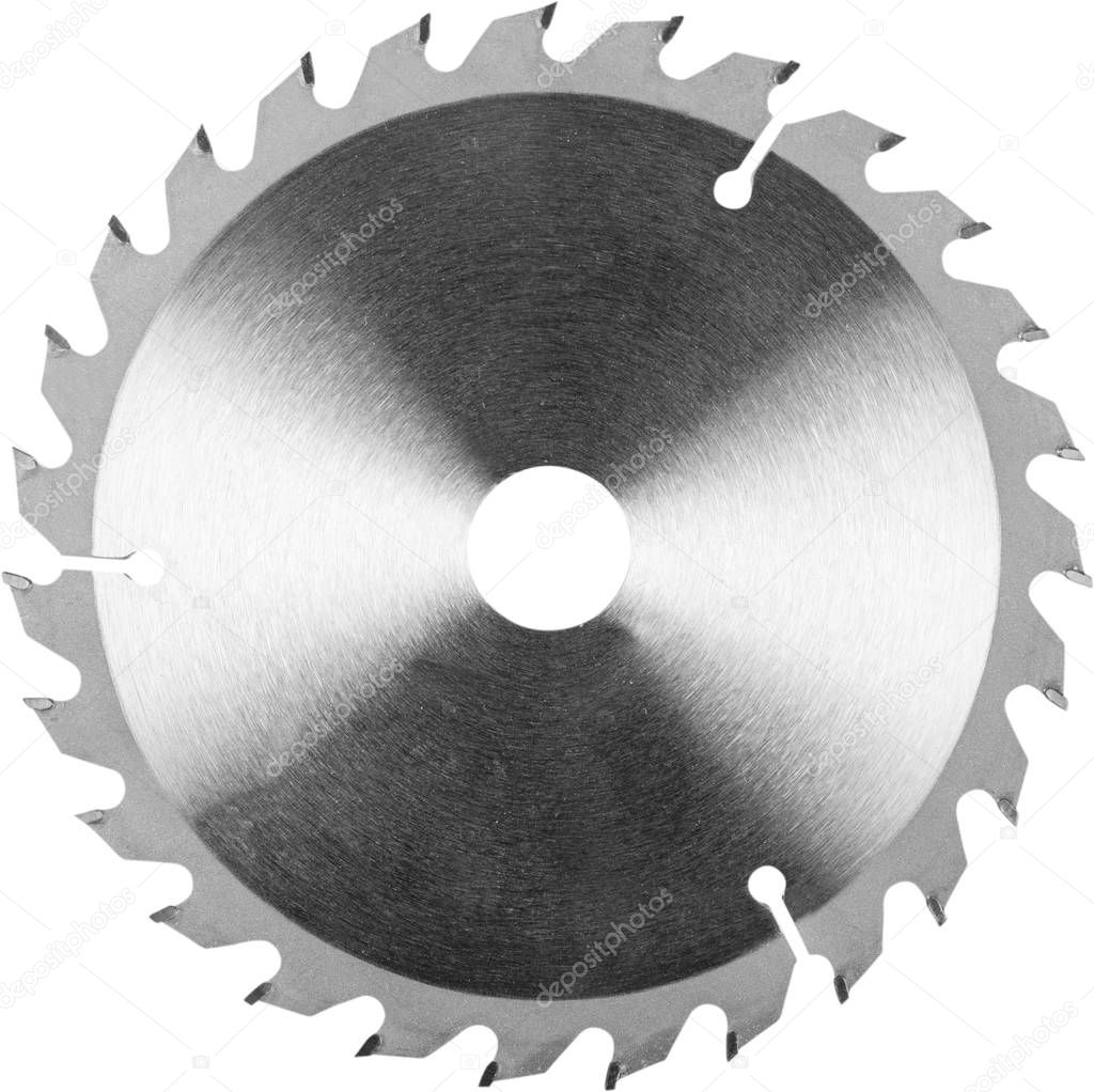 circular saw blade for wood cutting, isolated