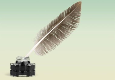 Cam mürekkep kalem tüy iyi quill görüntü