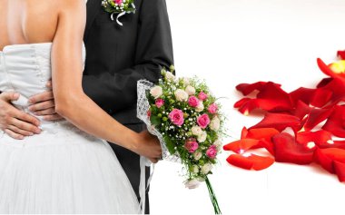 mutlu yeni evli genç Çift