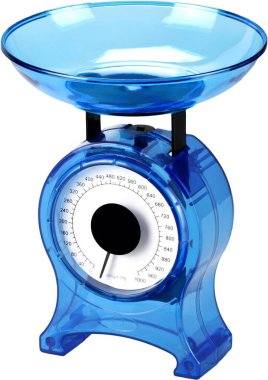 beyaz arkaplanda mavi ölçek