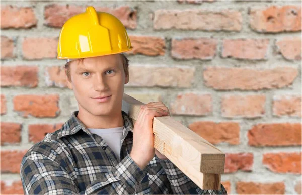 Arbetstagare Som Arbetar Byggarbetsplatsen — Stockfoto