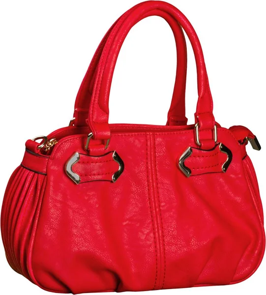 白い背景の赤い革のバッグ — ストック写真