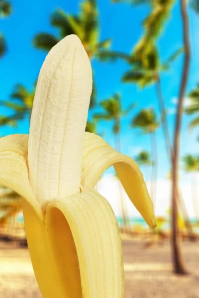 Спелый Банан Крупным Планом — стоковое фото