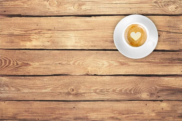 Cup Coffee Wooden Background — Stock Photo, Image