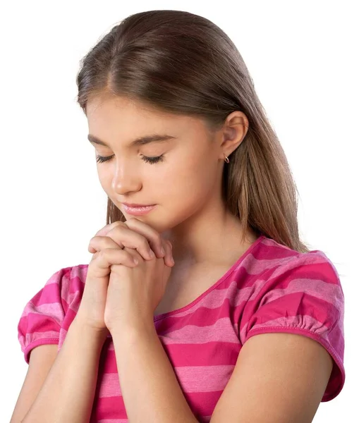 Portrait Young Woman Praying — Stock Photo, Image