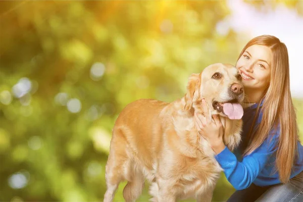 Mujer Con Perro Amistad —  Fotos de Stock