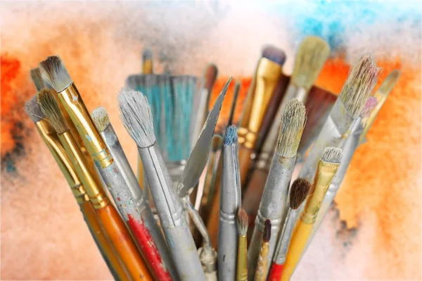 Paint Brushes Light Background — Stock Photo, Image