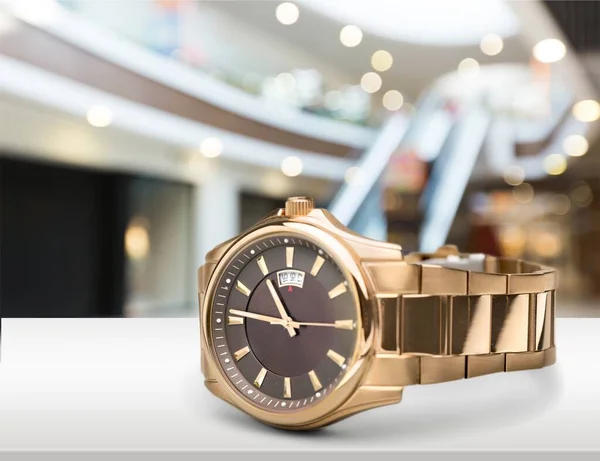 Relógio Pulso Luxo Fundo Borrado — Fotografia de Stock