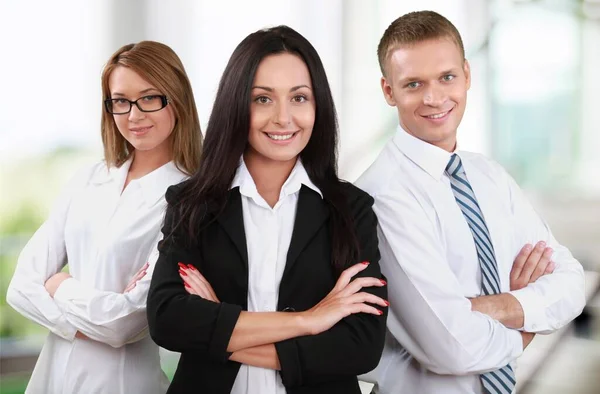 Happy Business Team Smiling Camera — Stock Photo, Image