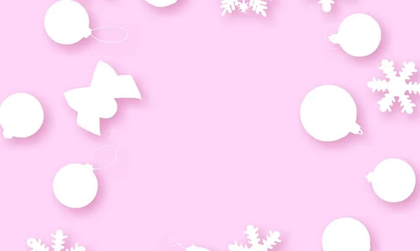 Roze Papier Gesneden Uit Witte Ruimte Voor Tekst — Stockfoto