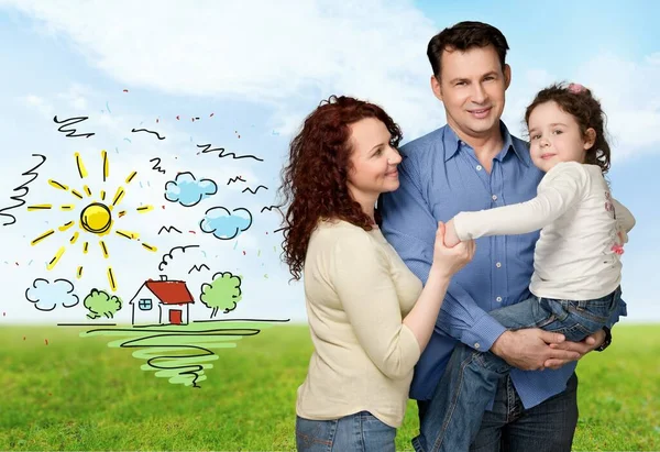 Family Dreams New Home Concept — Stok fotoğraf
