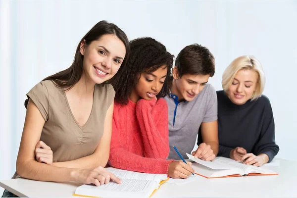 Group Students Studying Together — Stock Photo, Image
