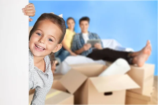 Happy Boy Banner Isolated White Background — Stock Photo, Image