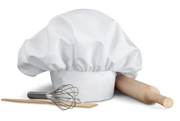 Kuchařský Klobouk Bílém Pozadí — Stock fotografie