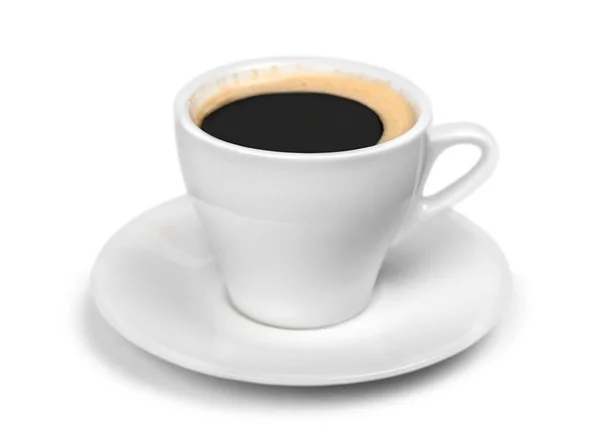 Черный Кофе Чашке Белом Фоне — стоковое фото