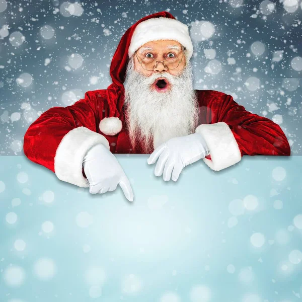 Santa Claus Prázdným Papírem Pozadí — Stock fotografie