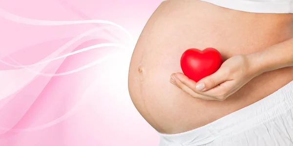 Pregnant Woman Heart Shape Belly — Stock Photo, Image