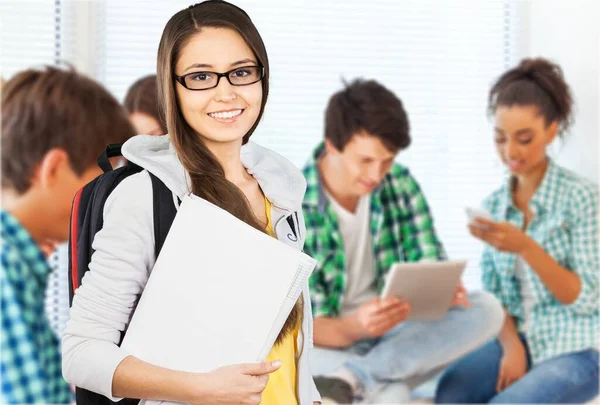 Grupo Jovens Estudantes Sala Aula — Fotografia de Stock