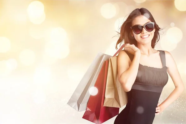 Young woman with shopping bags — Stock Photo, Image