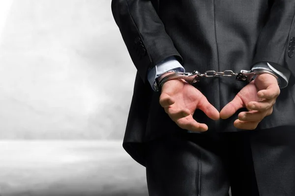 Cropped Image Male Hands Handcuffs — Stock Photo, Image