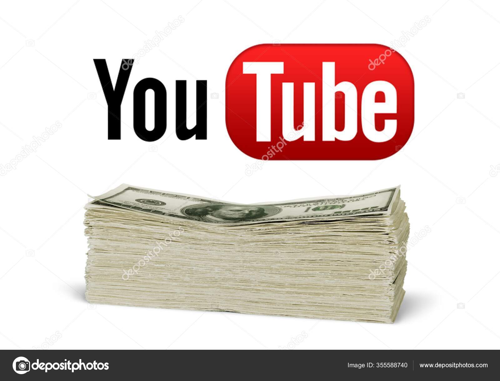 资金和youtube标志为背景 图库社论照片 C Billiondigital