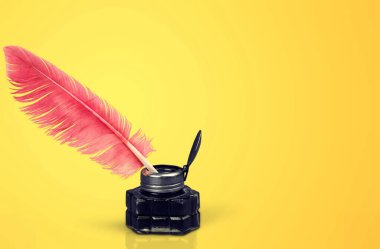 Cam mürekkep kalem tüy iyi quill görüntü