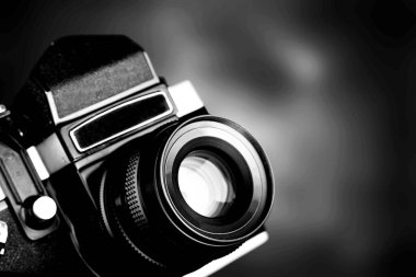 Arka planda Retro fotoğraf makinesi, kapat