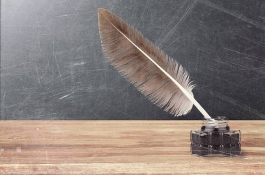 Cam mürekkep kalem tüy iyi quill görüntü